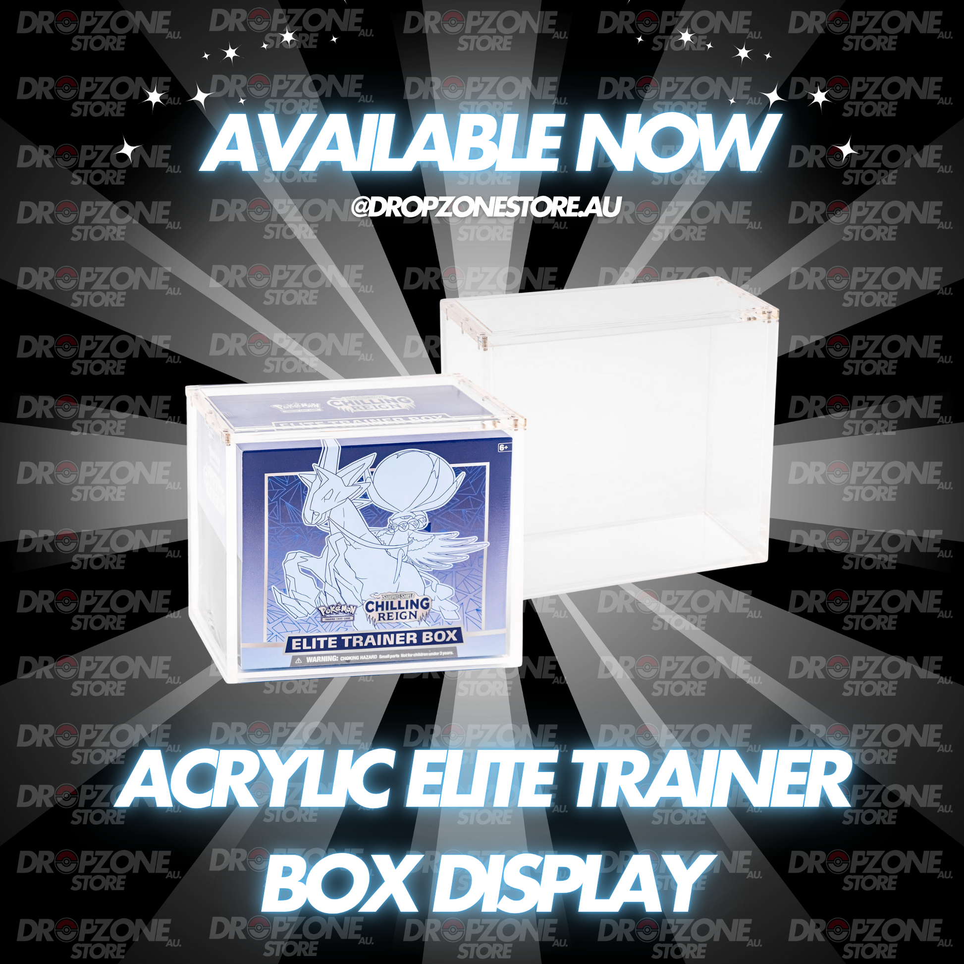 Elite Trainer Box Display Case Clear Acrylic with Magnet Lid
